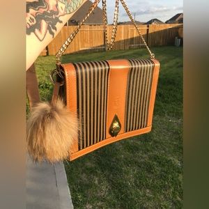 Vintage Fendi Pequin Flap Bag